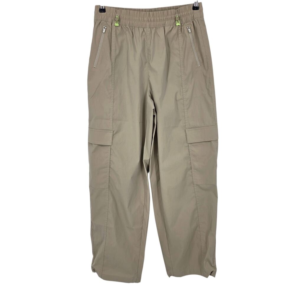 Athleta Khaki Cascade High Rise Cargo Water Repellent UPF 40+ Poplin Pant Size M